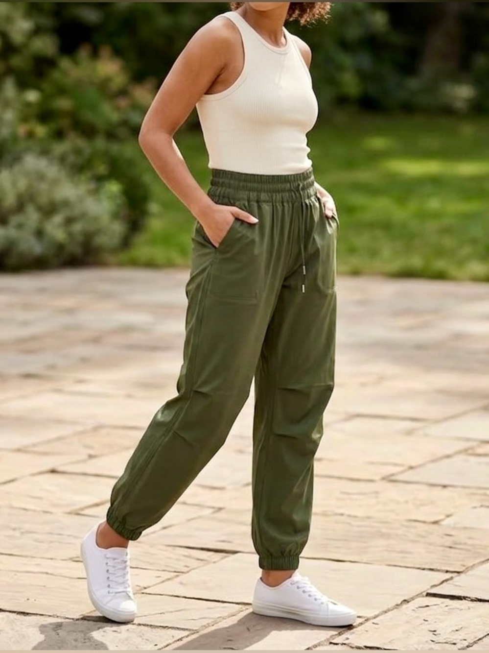 Abercrombie & Fitch Olive Green Utility Jogger Women’s Large NWOT